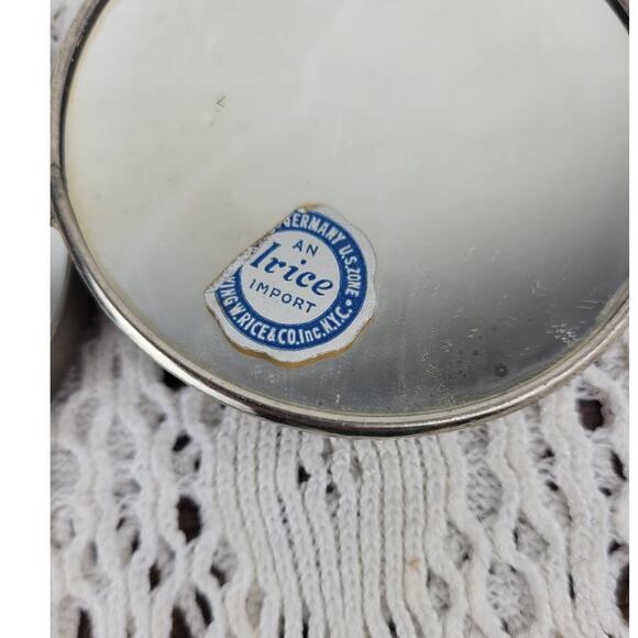 Vintage IW Rice Imports Japan Floral Flowers Folding Double Makeup Comact Mirror - Picture 3 of 8